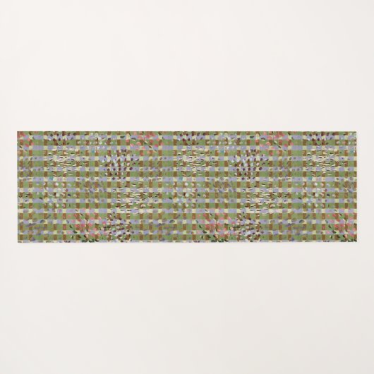 Textured Pointillism Grid Pattern Artwork ヨガマット (裏面(横))