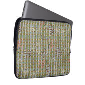 Textured Pointillism Grid Pattern Artwork ラップトップスリーブ (正面右)
