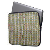 Textured Pointillism Grid Pattern Artwork ラップトップスリーブ (正面左)