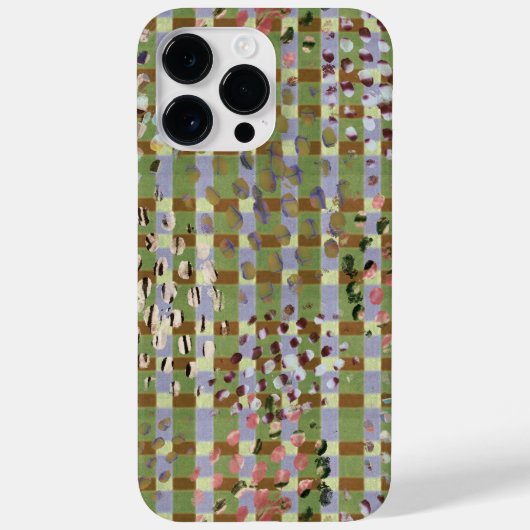 Textured Pointillism Grid Pattern Artwork Case-Mate iPhoneケース (裏面)