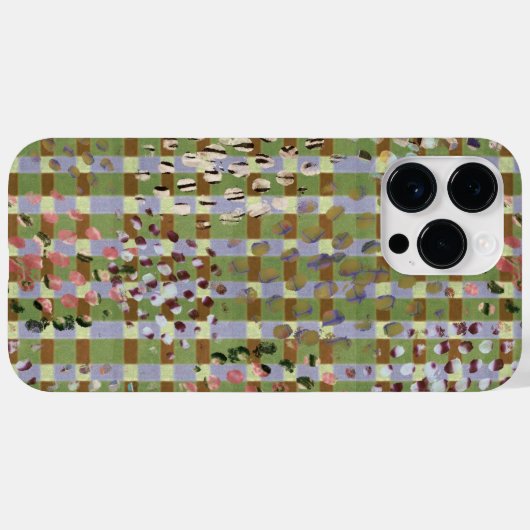 Textured Pointillism Grid Pattern Artwork Case-Mate iPhoneケース (裏面 (横))