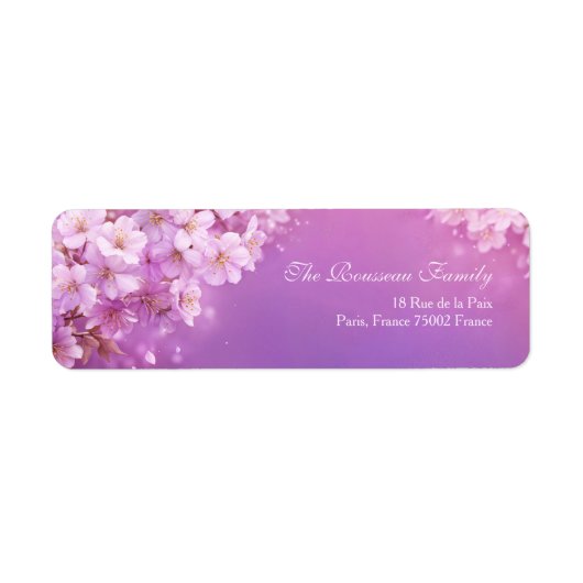 Textured Purple Ethereal Cherry Blossom ラベル (正面)