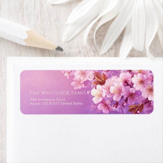 Textured Purple Pink Blossom Botanical ラベル (インサイチュ)