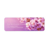 Textured Purple Pink Blossom Botanical ラベル (正面)