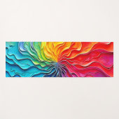 Textured Rainbow Swirl Art ヨガマット (正面(横))
