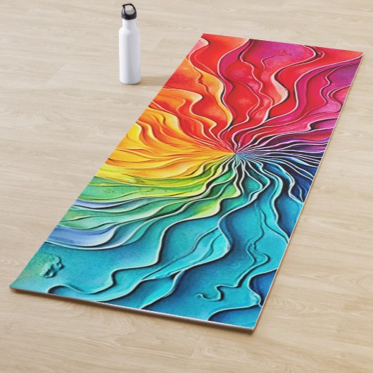 Textured Rainbow Swirl Art ヨガマット (インサイチュ)