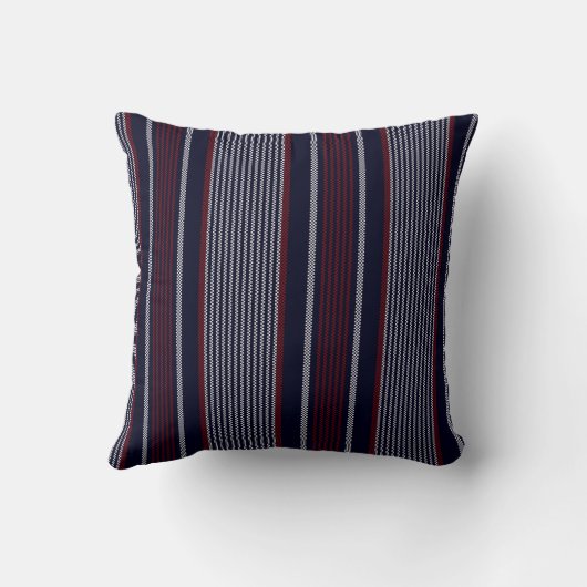 Textured stripe seamless pattern with navy blue, r クッション (裏面)
