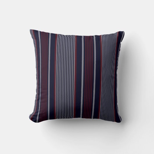 Textured stripe seamless pattern with navy blue, r クッション (正面)