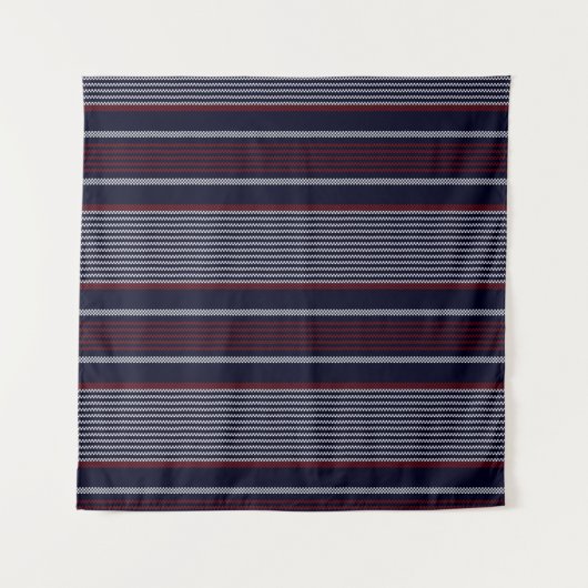 Textured stripe seamless pattern with navy blue, r タペストリー (正面(横))