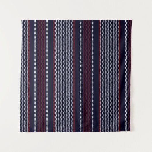 Textured stripe seamless pattern with navy blue, r タペストリー (正面)
