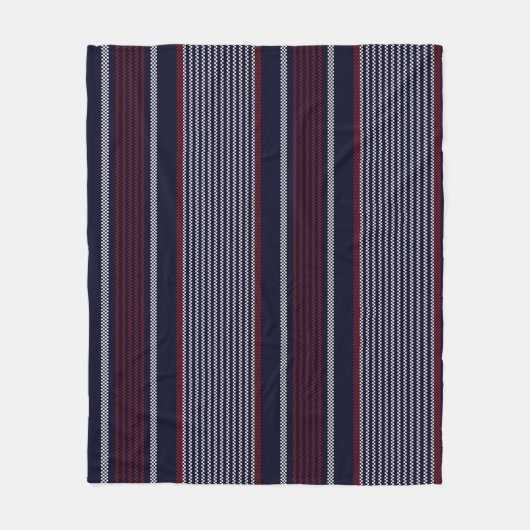 Textured stripe seamless pattern with navy blue, r フリースブランケット (正面)