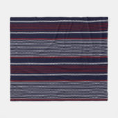 Textured stripe seamless pattern with navy blue, r フリースブランケット (正面(横))