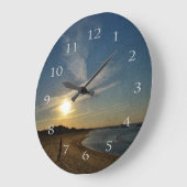 Textured Sunset by Shirley Taylor ラージ壁時計 (傾斜)