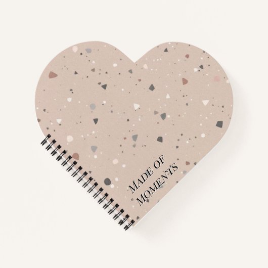 Textured Terrazzo Pattern | Mocha Mousse Elegance ノートブック (正面)