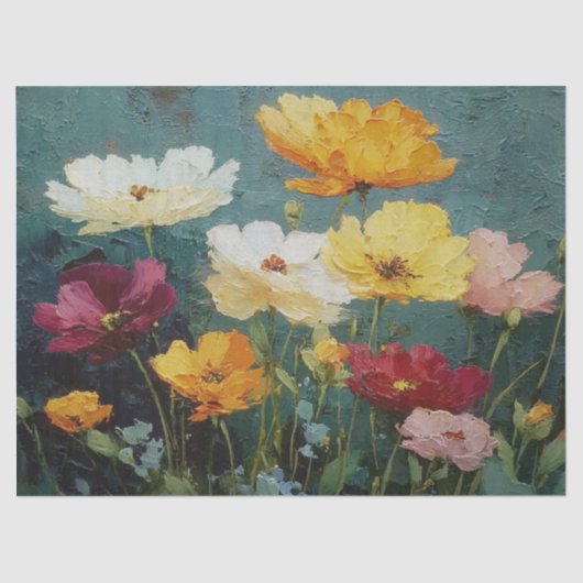Textured Wildflowers Decoupage 薄葉紙 (正面)