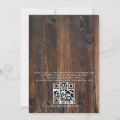 Textured Wood Rustic Country QR Code Wedding 招待状 (裏面)
