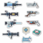 TF2 BLU medic arsenal sticker set シール (正面)