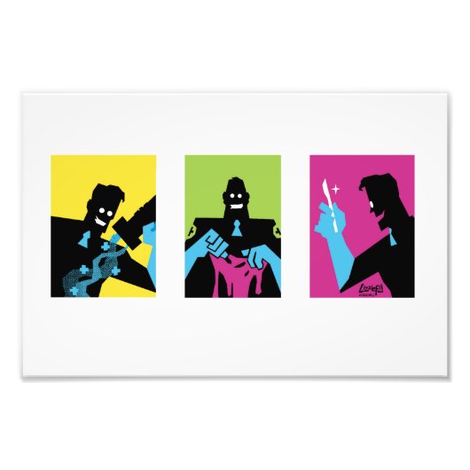 TF2 BLU medic triptych white print フォトプリント (正面)