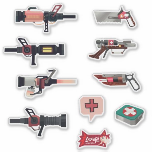 TF2 RED medic arsenal sticker set シール (正面)