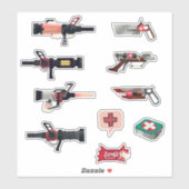 TF2 RED medic arsenal sticker set シール (シート)