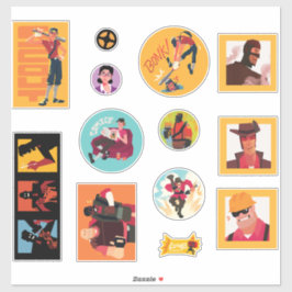 TF2 Red team mercenaries 12 sticker set シール