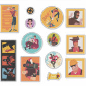 TF2 Red team mercenaries 12 sticker set シール (正面)
