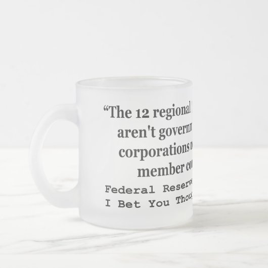 £³ TG0 0N連邦準備銀行政府ではないです フロストグラスマグカップ (左)