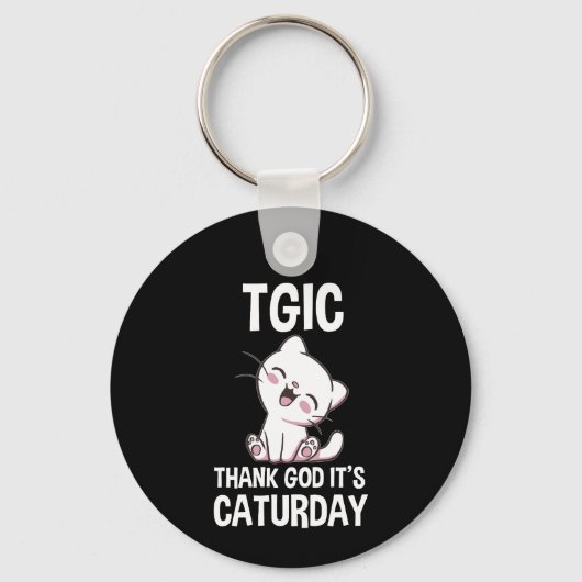 TGIC Thank God It's Caturday キーホルダー (正面)