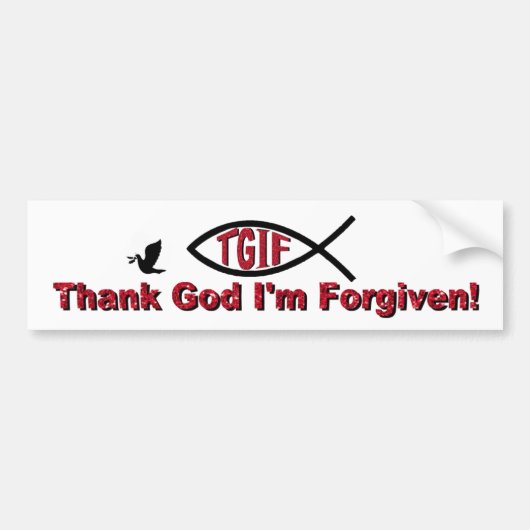 TGIFは私が印3 28によって刺激を受けた許される神を感謝していしています バンパーステッカー (正面)