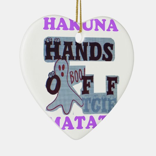 TGIFハクナマタハンズオフブーおもしろい顔 セラミックオーナメント (右)