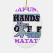 TGIFハクナマタハンズオフブーおもしろい顔 セラミックオーナメント (正面)