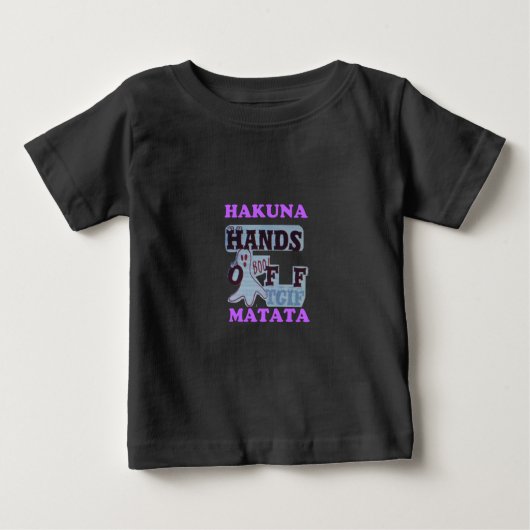 TGIFハクナマタハンズオフブーおもしろい顔 ベビーTシャツ (正面)