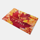 TGIF引用文感謝していグッドネス秋紅葉 ドアマット (アングル)