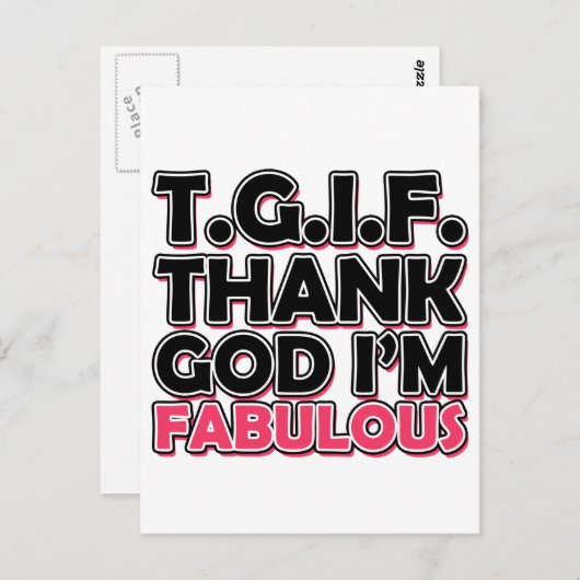 TGIF感謝してい神私は素晴らしい ポストカード (正面/裏面)