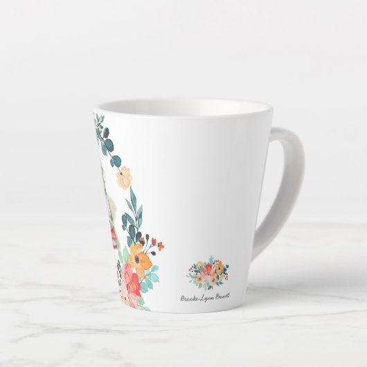 TGIF週末のお気に入り |水彩イラストレーション カフェラテマグ (右アングル)