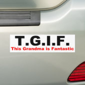 TGIF: この祖母は素晴らしいです バンパーステッカー (車上)