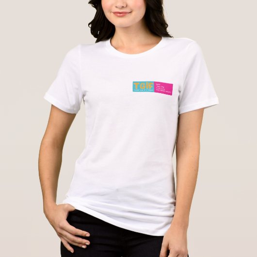 TGIF 90年代懐かしデザイン - ありがとう金曜日 トライブレンドTシャツ (正面)