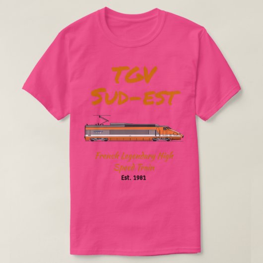 TGV SudEst新幹線の機関車 Tシャツ (デザイン正面)