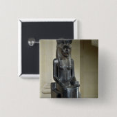 Thからのライオン頭の女神Sekhmetの彫像、 缶バッジ (正面&裏面)