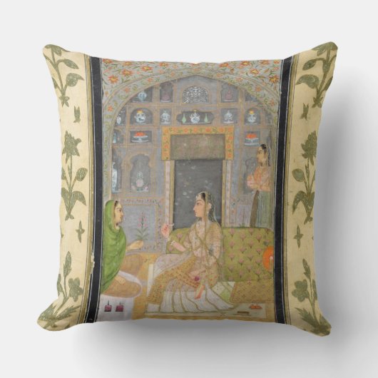 Thからの付き添い人が付いているパビリオンで、着席する女性 クッション (正面)