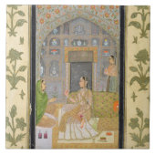 Thからの付き添い人が付いているパビリオンで、着席する女性 タイル (正面)