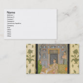 Thからの付き添い人が付いているパビリオンで、着席する女性 名刺 (正面/裏面)