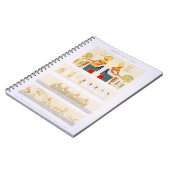 Thからの色彩の鮮やかな板そして壁画のイラストレーション ノートブック (左側)