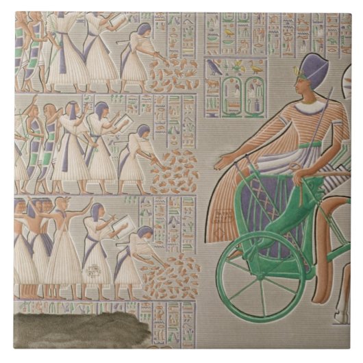 Thの南ギャラリーからの着色された基礎レリーフ、浮き彫り タイル (正面)