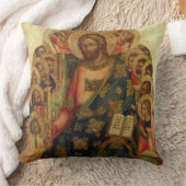 Thを渡しているキリストは聖者および天使と即位しました クッション (ブランケット)