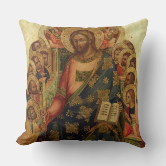 Thを渡しているキリストは聖者および天使と即位しました クッション (正面)