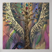 Th Divine Tree Of Life celestial wings and jewels 