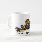 th_frogg、平和…愛…コーヒー コーヒーマグカップ (正面左)