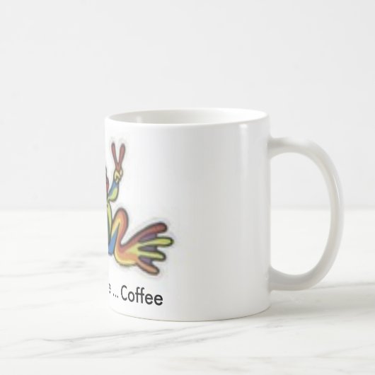 th_frogg、平和…愛…コーヒー コーヒーマグカップ (右)