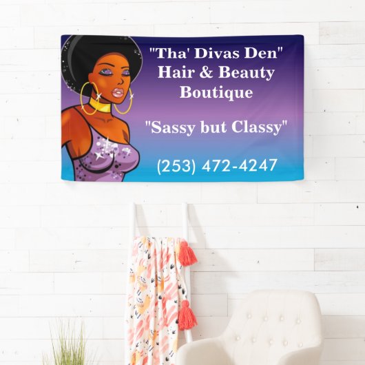 Thaの花型女性歌手の洞穴の毛及び美しいのブティックの旗 横断幕 (インサイチュ)